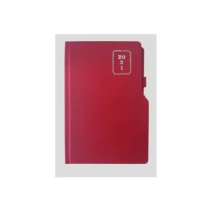 Tarihli Kapak Dikişli Termo Deri Ajanda - Kırmızı