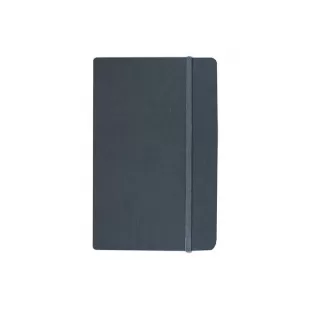 Düz Oval Köşeli Lastik Kilitli Deri Defter - Füme