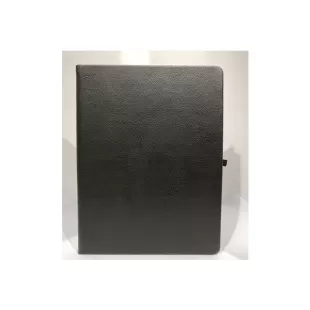 Holmen Çizgili Kalem Tutucu Termo Deri Defter - Siyah